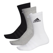 adidas Sport Socks Crew Cushion (arch support, fully cushioned) grey/white/black - 3 pairs